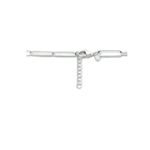 collier paperclip plat 4,3 mm 42 + 2 cm zilver gerhodineerd - Afbeelding 3