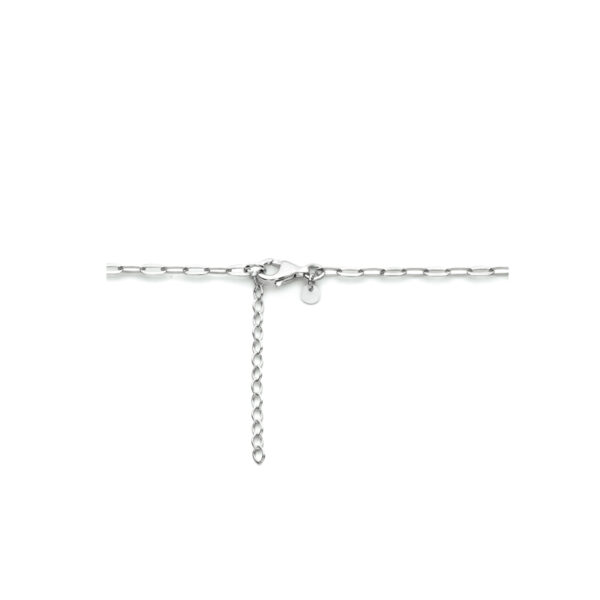 collier paperclip platte buis 2,5 mm 40 + 4 cm zilver gerhodineerd - Afbeelding 3
