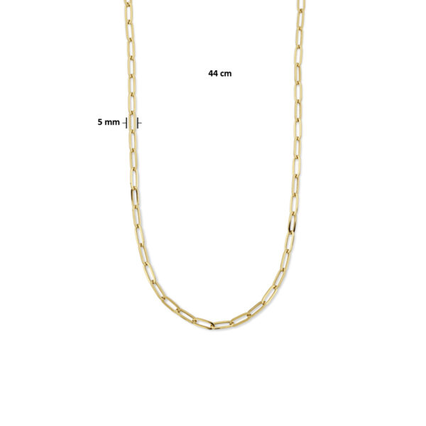 collier paperclip platte buis 5,0 mm 44 cm 14K geelgoud - Afbeelding 4