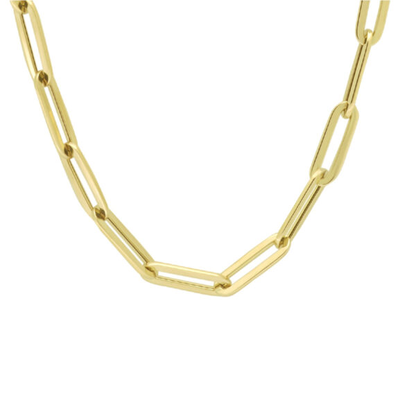 collier paperclip platte buis 5,0 mm 45 cm 14K geelgoud