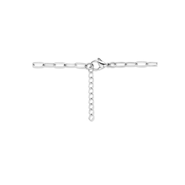 collier paperclip platte buis 8 mm 42 + 3 cm edelstaal - Afbeelding 3