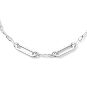 collier paperclip platte buis 8 mm 42 + 3 cm edelstaal