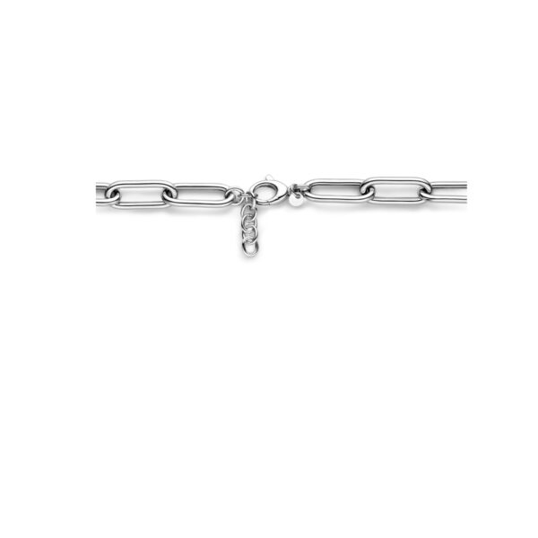 collier paperclip ronde buis 11,5 mm 43 + 3,5 cm zilver gerhodineerd - Afbeelding 3