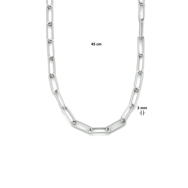 collier paperclip ronde buis 3,0 mm 45 cm zilver gerhodineerd - Afbeelding 4