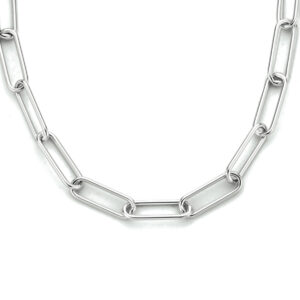 collier paperclip ronde buis 3,0 mm 45 cm zilver gerhodineerd