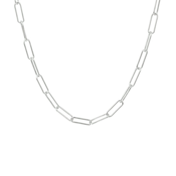 collier paperclip ronde buis 3,5 mm 45 cm zilver gerhodineerd