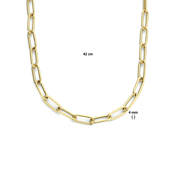 collier paperclip ronde buis 4,0 mm 42 cm 14K geelgoud - Afbeelding 4