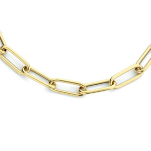 collier paperclip ronde buis 4,0 mm 42 cm 14K geelgoud