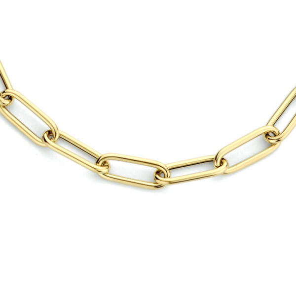 collier paperclip ronde buis 4,0 mm 42 cm 14K geelgoud
