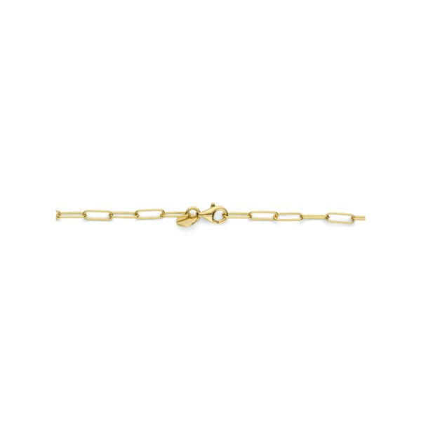 collier paperclip ronde buis 45 cm 3,0 mm zilver verguld (geel) - Afbeelding 3