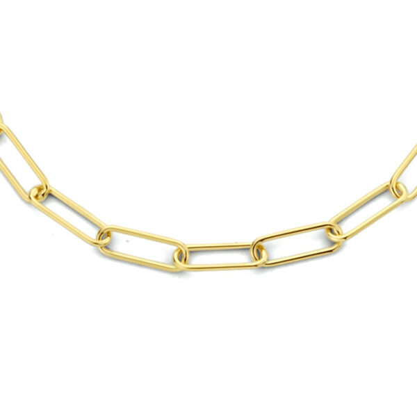 collier paperclip ronde buis 45 cm 3,0 mm zilver verguld (geel)