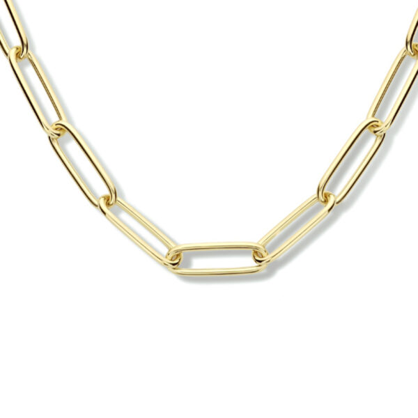 collier paperclip ronde buis 5,6 mm 45 cm zilver verguld (geel)