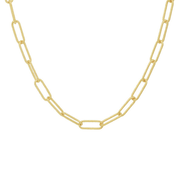 collier paperclip ronde buis gedraaid 4,3 mm 40 + 4 cm 3 micron zilver verguld (geel)