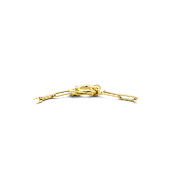 collier paperclip vierkante buis 3,0 mm 45 cm met groot springslot 14K geelgoud - Afbeelding 3