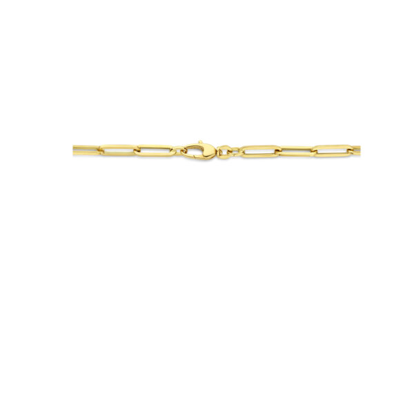 collier paperclip vierkante buis 4,5 mm 45 cm 14K geelgoud - Afbeelding 3