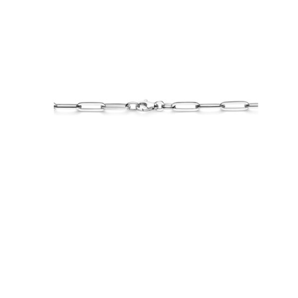 collier paperclip vierkante buis 5,0 mm 45 cm zilver gerhodineerd - Afbeelding 3