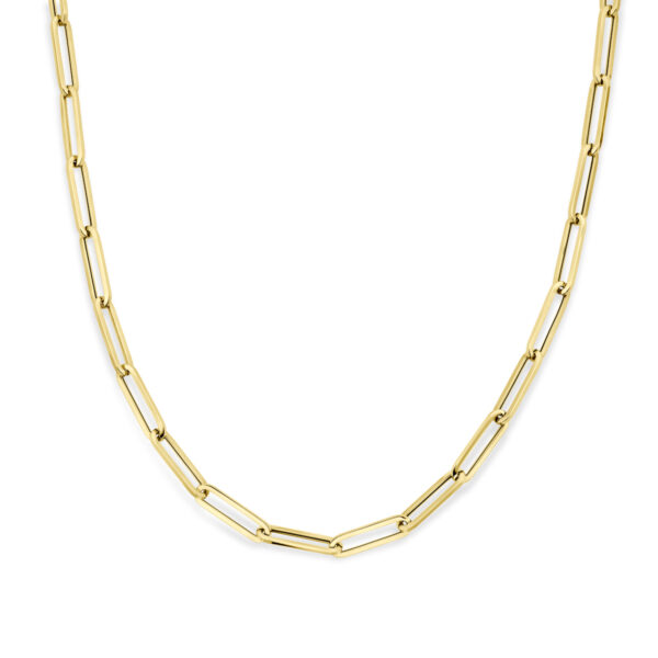 collier paperclip vierkante buis 6,0 mm 45 cm 18K geelgoud