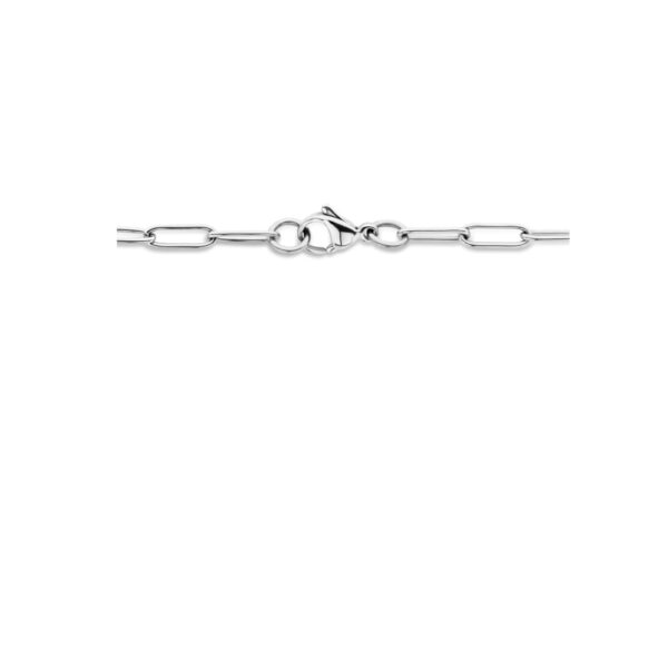 collier paperclip vierkante buis 8 mm 43 + 3 cm edelstaal - Afbeelding 3