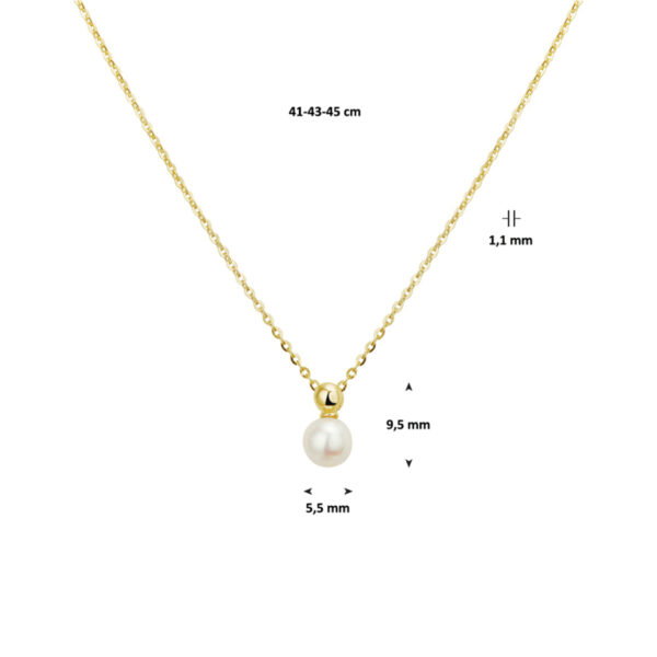 collier parel 1,1 mm 41 - 43 - 45 cm 14K geelgoud - Afbeelding 4