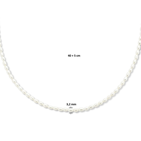 collier parel 3,2 mm 40 + 5 cm 3 micron zilver verguld (geel) - Afbeelding 4