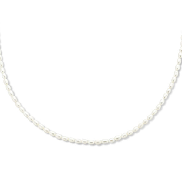 collier parel 3,2 mm 40 + 5 cm 3 micron zilver verguld (geel)