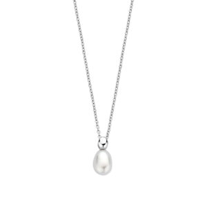collier parel 41 + 4 cm zilver gerhodineerd