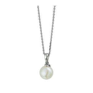 collier parel 41 + 4 cm zilver gerhodineerd