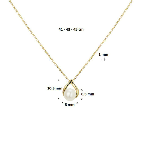 collier parel 41 - 43 - 45 cm 14K geelgoud - Afbeelding 2