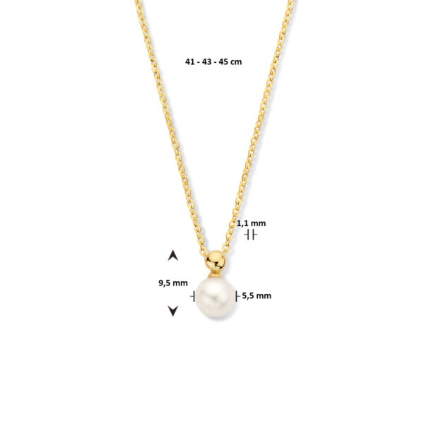 collier parel 41 - 43 - 45 cm 14K geelgoud - Afbeelding 4