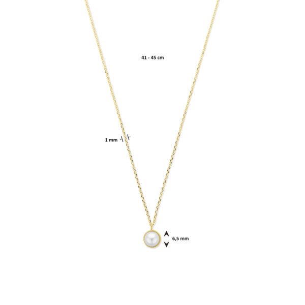 collier parel 41 - 45 cm 14K geelgoud - Afbeelding 4