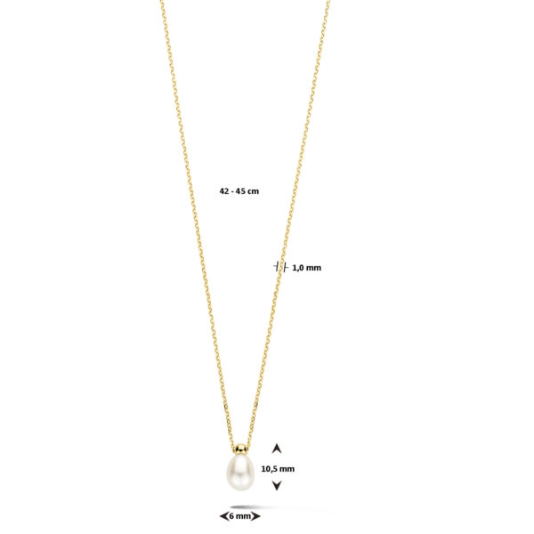 collier parel 42 + 3 cm 14K geelgoud - Afbeelding 4