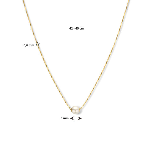 collier parel 42 - 45 cm 14K geelgoud - Afbeelding 4