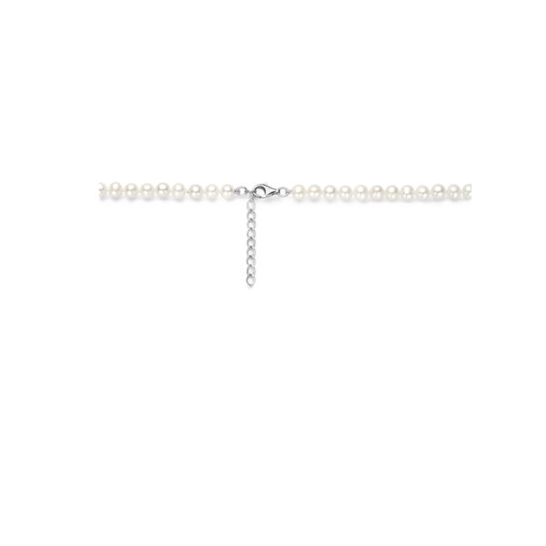 collier parel 5,5 mm 42 + 4 cm zilver gerhodineerd - Afbeelding 3