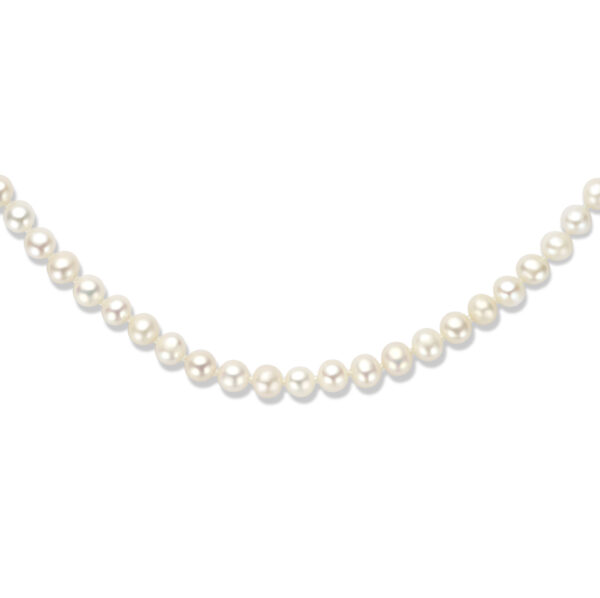 collier parel 5,5 mm 42 + 4 cm zilver gerhodineerd