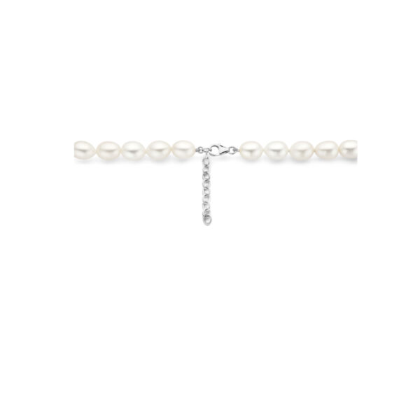 collier parel 9 mm 42 + 4 cm zilver gerhodineerd - Afbeelding 3