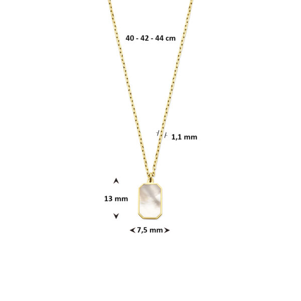 collier parelmoer 40 - 42 - 44 cm 14K geelgoud - Afbeelding 4