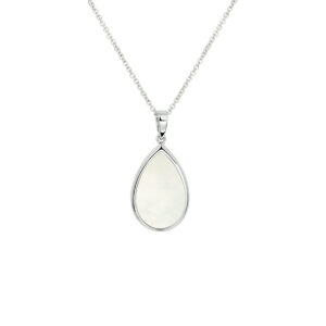 collier parelmoer 42 + 3 cm zilver gerhodineerd