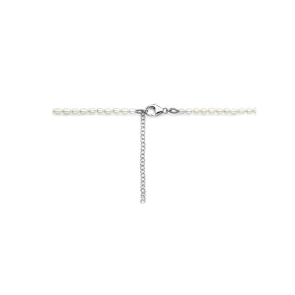 collier parels 2,8 mm 40 + 5 cm zilver gerhodineerd - Afbeelding 3