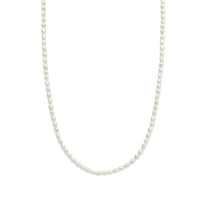collier parels 2,8 mm 40 + 5 cm zilver gerhodineerd