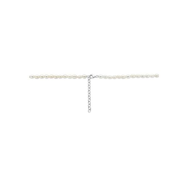 collier parels 41 + 4 cm zilver gerhodineerd - Afbeelding 3