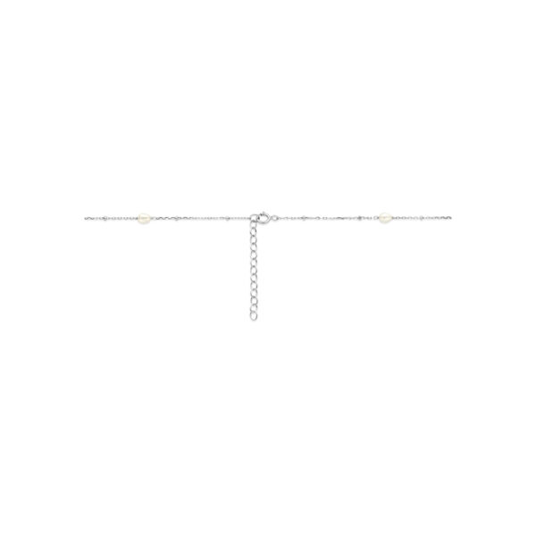 collier parels 41 + 4 cm zilver gerhodineerd - Afbeelding 3