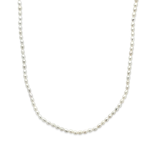 collier parels 41 + 4 cm zilver gerhodineerd