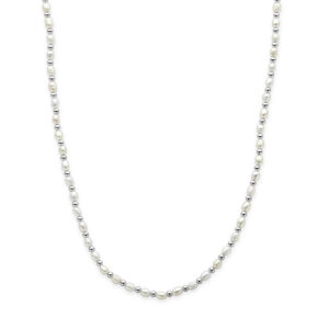 collier parels 41 + 4 cm zilver gerhodineerd