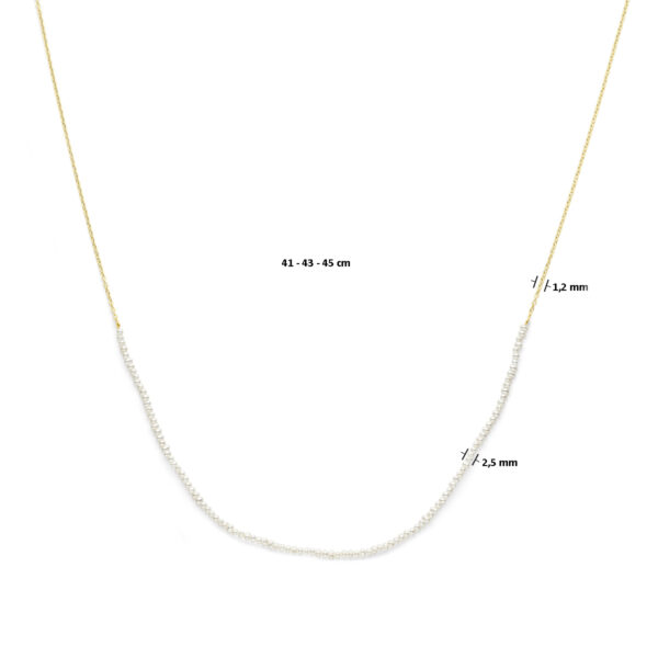 collier parels 41 - 45 cm 3 micron zilver verguld (geel) - Afbeelding 4
