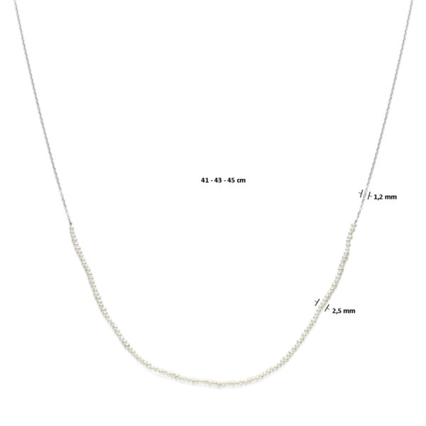 collier parels 41 - 45 cm zilver gerhodineerd - Afbeelding 4