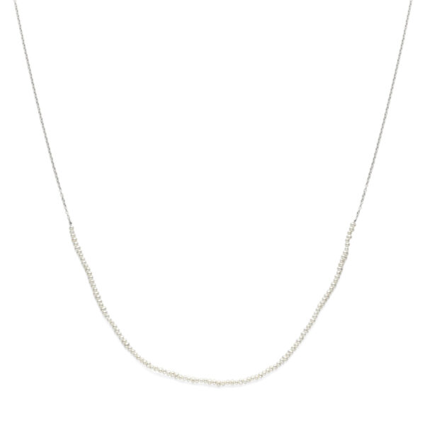 collier parels 41 - 45 cm zilver gerhodineerd