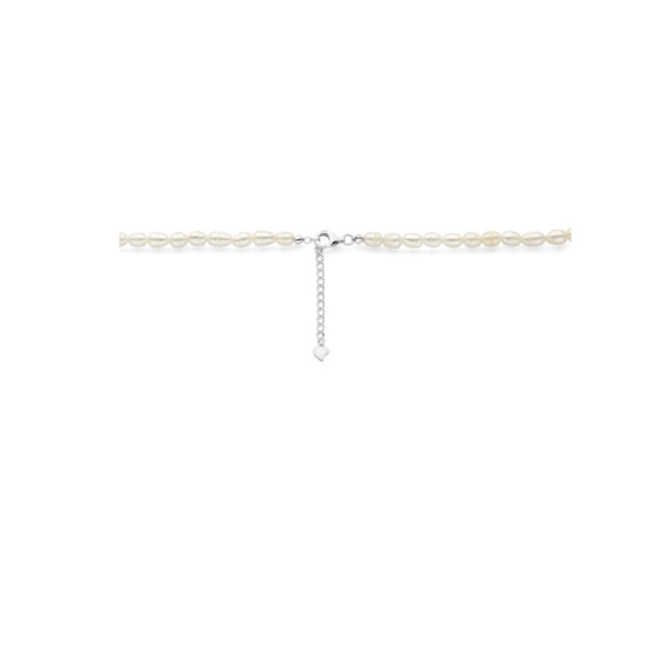 collier parels 42 + 5 cm zilver gerhodineerd - Afbeelding 3