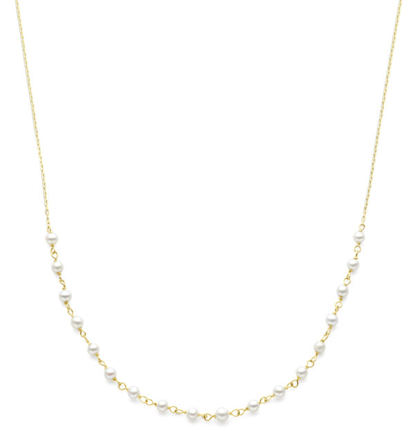 collier parels 43 - 45 cm 14K geelgoud