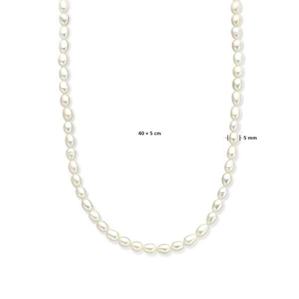 collier parels 5,0 mm 40 + 5 cm 14K geelgoud - Afbeelding 4