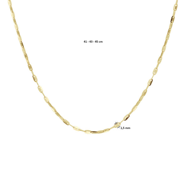 collier plaatjes 1,5 mm 41 - 43 - 45 cm 14K geelgoud - Afbeelding 4